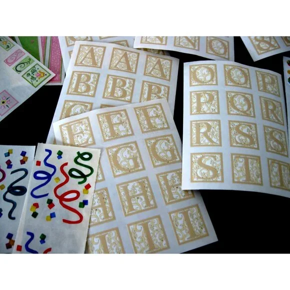 CREATIVE MEMORIES STICKERS,  Kleidescope Block, Stars, Confetti, ABC Monograms - Picture 11 of 12